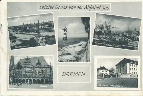 Bremen Mehrbildkarte gl1950 102.988