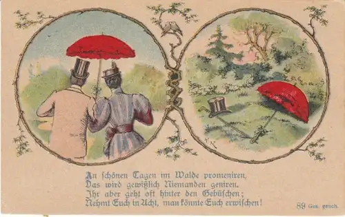 An schönen Tagen im Walde Litho ~1900 ngl 21.177