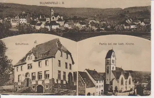 Blumenfeld Schulhaus Kath. Kirche Panorama ngl 82.743