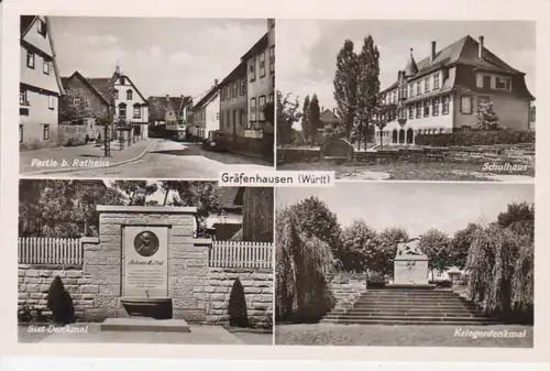 Gräfenhausen Rathaus Schulhaus Denkmal gl1957 82.983