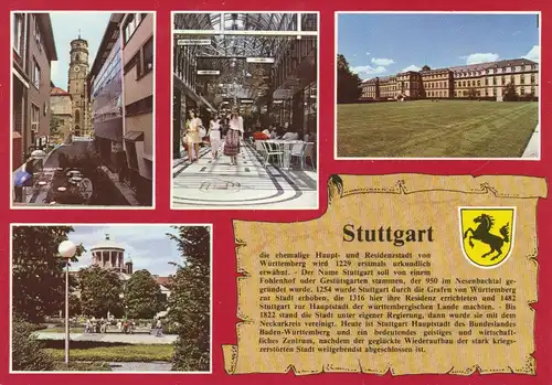 Stuttgart Mehrbildkarte Wappen Text gl1983 110.119