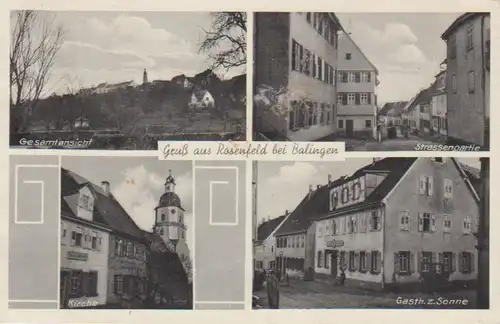 Rosenfeld/Balingen Gasthaus Sonne Kirche gl1943 83.191