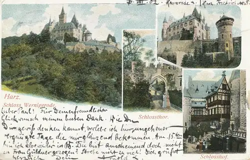 Wernigerode Schloß div. Ansichten gl1902 103.289