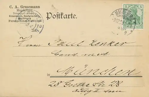 Magdeburg Postkarte gl1903 103.325