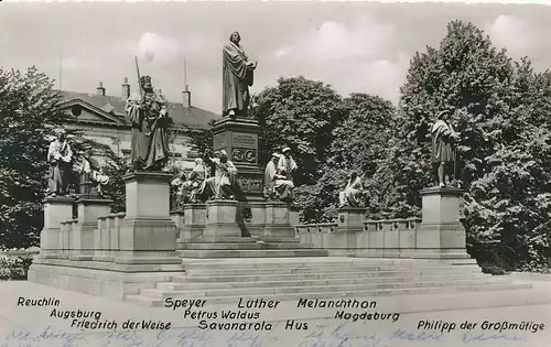 Worms am Rhein Lutherdenkmal gl1955 130.894