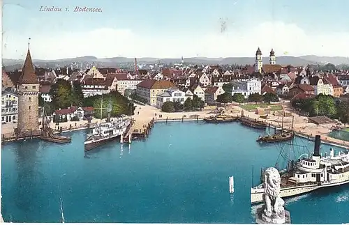 Lindau Bodensee Hafenpartie gl1909 C2251