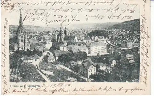 Gruss aus Esslingen a.Neckar Teiltansicht gl1904 22.638