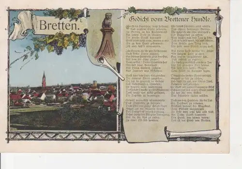 Bretten Litho Panorama und Gedicht ngl 83.276
