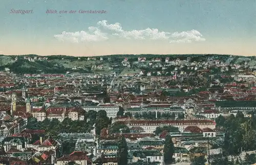 Stuttgart Blick von der Gerokstraße gl1918 103.173