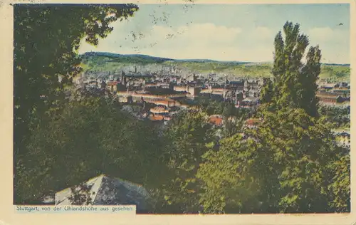 Stuttgart Blick von der Uhlandshöhe aus gl1912 103.182