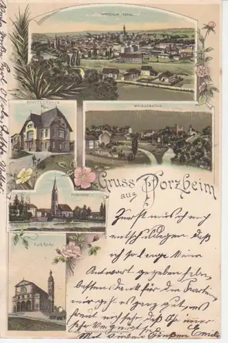 Pforzheim Litho Schützenhaus Kirchen gl1899 82.913