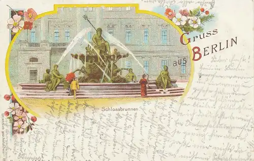 Schlossbrunnen Litho gl1900 103.458