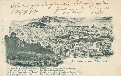 Stuttgart Panorama + Reim von Gerok gl1899 103.226