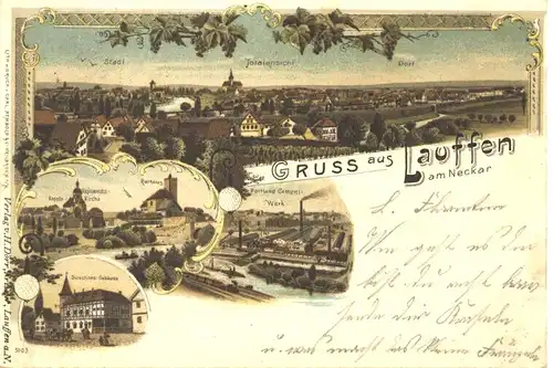 Lauffen Litho Directionsgebäude Rathaus gl1899 5.001