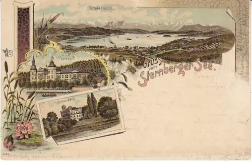 Gruß vom Starnberger See Litho gl1899 22.525