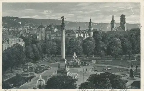 Stuttgart Schloßplatz mit altem Schloß gl1929 103.204