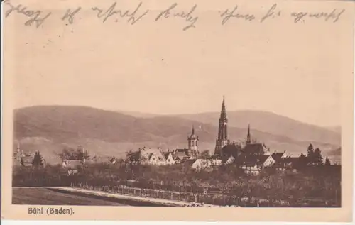 Bühl i.B. Panorama mit Kirche bahnpgl1928 83.069