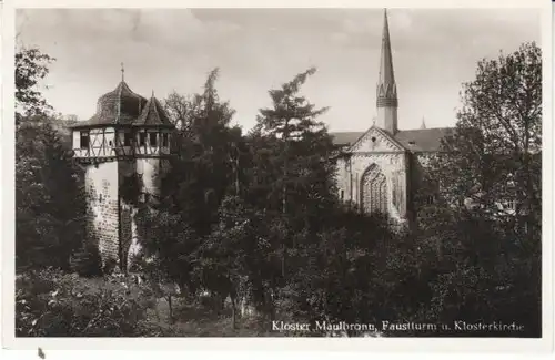Maulbronn Klosterkirche und Faustturm ngl 25.569