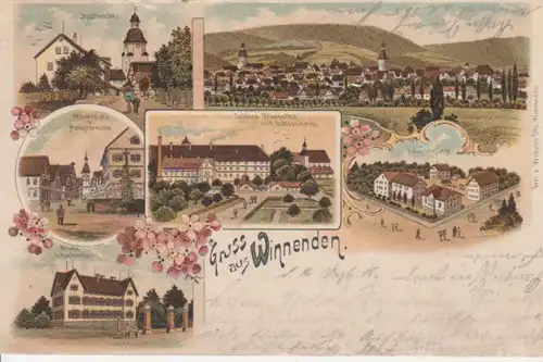 Winnenden Litho Krankenhaus Marktplatz gl1905 66.843