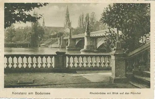 Konstanz Rheinbrück m. Blick a.d.Münster gl1924 109.956