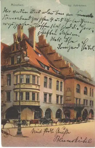 München Kgl.Hofbräuhaus Pferdedroschken gl1910 22.410