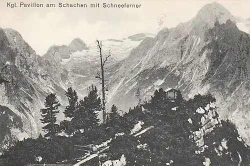 Kgl.Pavillon am Schachen mit Schneeferner ngl B9385