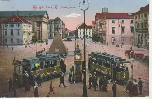 Karlsruhe Marktplatz feldpgl1916 83.259