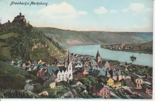 Braubach und Marksburg Panorama gl1908 99.486