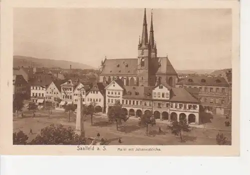 Saalfeld a.S. Markt mit Johanniskirche ngl 88.707