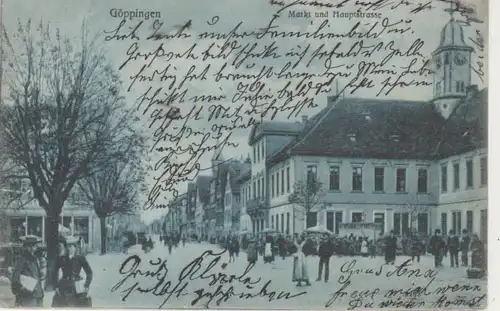 Göppingen Markt und Hauptstraße gl1907 83.337