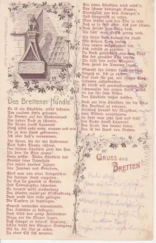 Bretten Litho Gedicht Brettener Hundle ngl 83.279