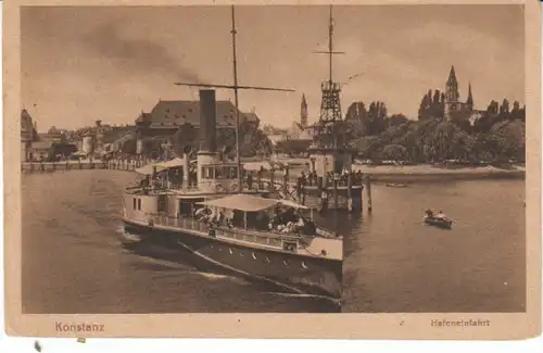 Konstanz Bodensee Hafeneinfahrt Dampfer gl1919 25.556