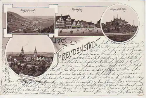 Freudenstadt Litho Marktplatz Hotel gl1894 83.576