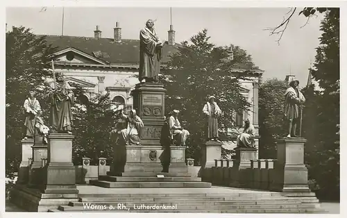 Worms am Rhein Lutherdenkmal gl1951 130.903