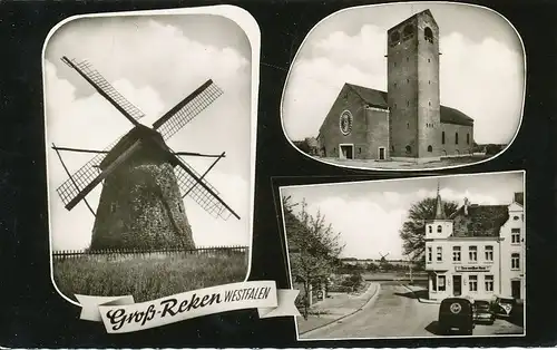 Groß-Reken Mühle Kirche Gasthaus ngl 132.852