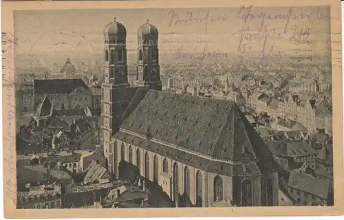 München Frauenkirche und Panorama gl1925 22.408