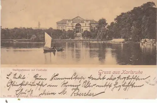 Karlsruhe Festhalle Stadtgarten See gl1900 25.549