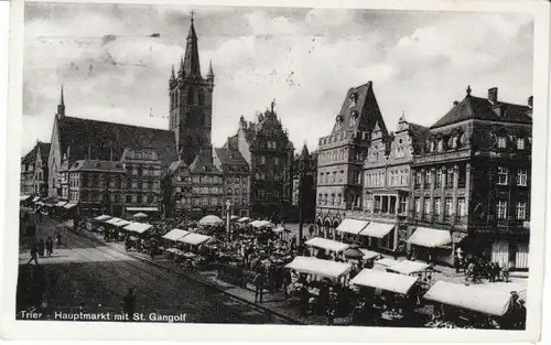 Trier Hauptmarkt mit St.Gangolf gl1939 22.422