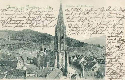 Freiburg i.B. Münster mit Schloßberg gl1899 108.934