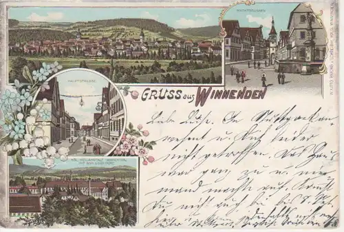 Winnenden Litho Heilanstalt Hauptstr. gl1898 83.993