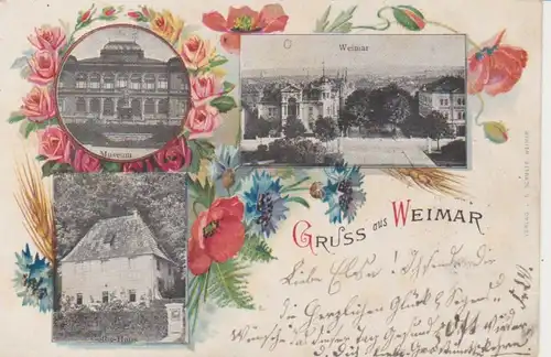 Weimar Litho Museum Goethe-Haus Totale gl1900 92.651