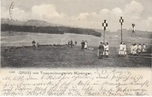 Gruss vom Truppenübungsplatz Münsingen gl1904 22.550