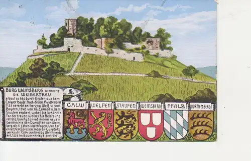 Weinsberg Burg Weibertreu div. Wappen gl1936 84.059