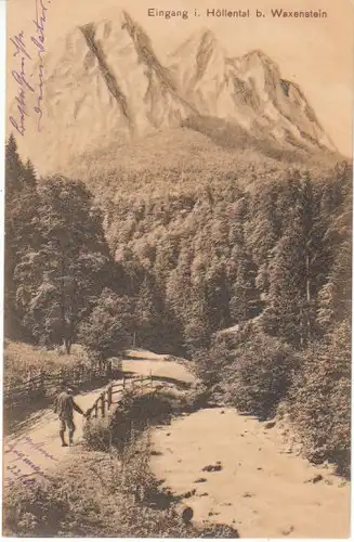 Eingang in's Höllental bei Waxenstein gl1909 22.308