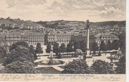 Stuttgart Schlossplatz mit neuem Schloss gl1905 69.335