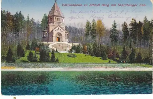 Starnberger See Votivkapelle Schloß Berg gl1924 22.495