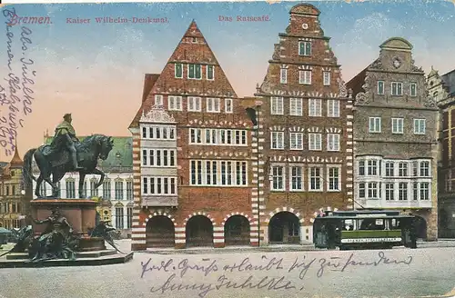 Bremen Denkmal und Ratscafé feldpgl1917 116.365