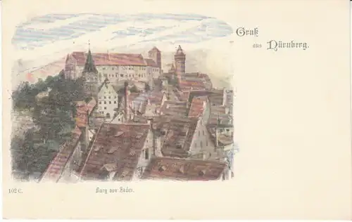 Gruß aus Nürnberg Burg von Süden ngl 22.300