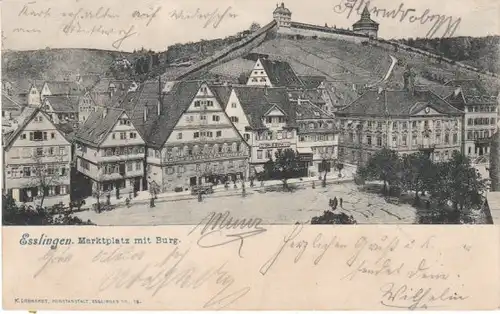 Esslingen a.Neckar Marktplatz mit Burg gl1903 22.647