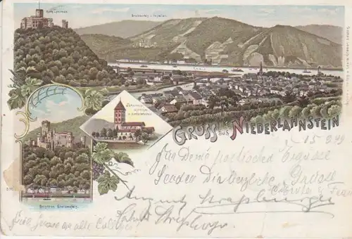 Niederlahnstein Litho Kirche Totale bahnpgl1899 99.477